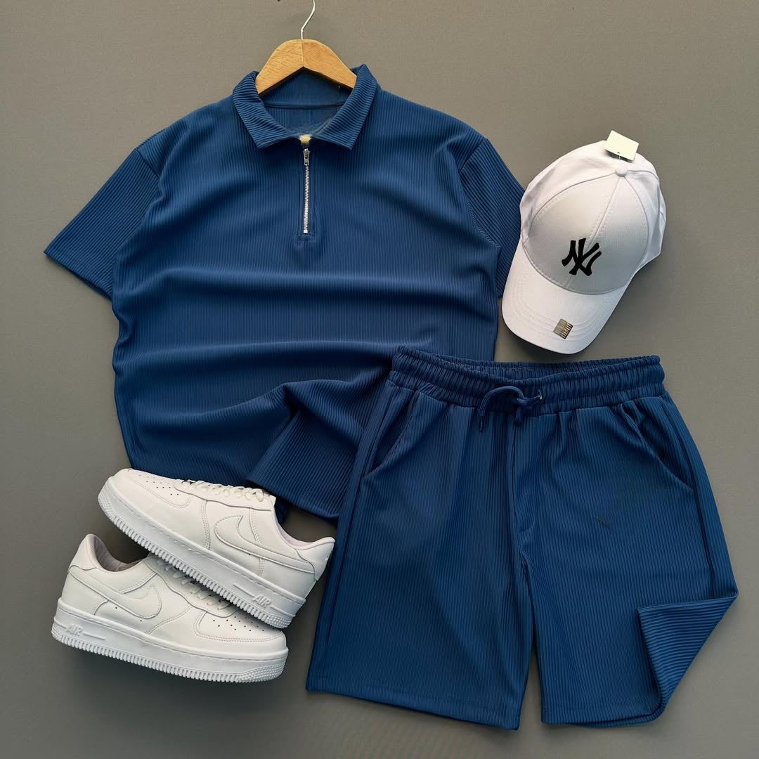 🎯Ensemble Short + T-shirt Half Zipper