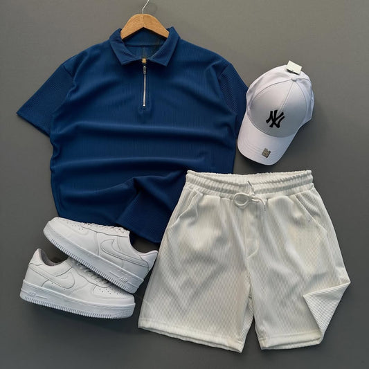 🎯Ensemble Short + T-shirt Half Zipper