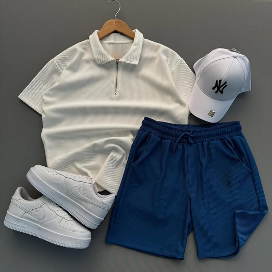 🎯Ensemble Short + T-shirt Half Zipper