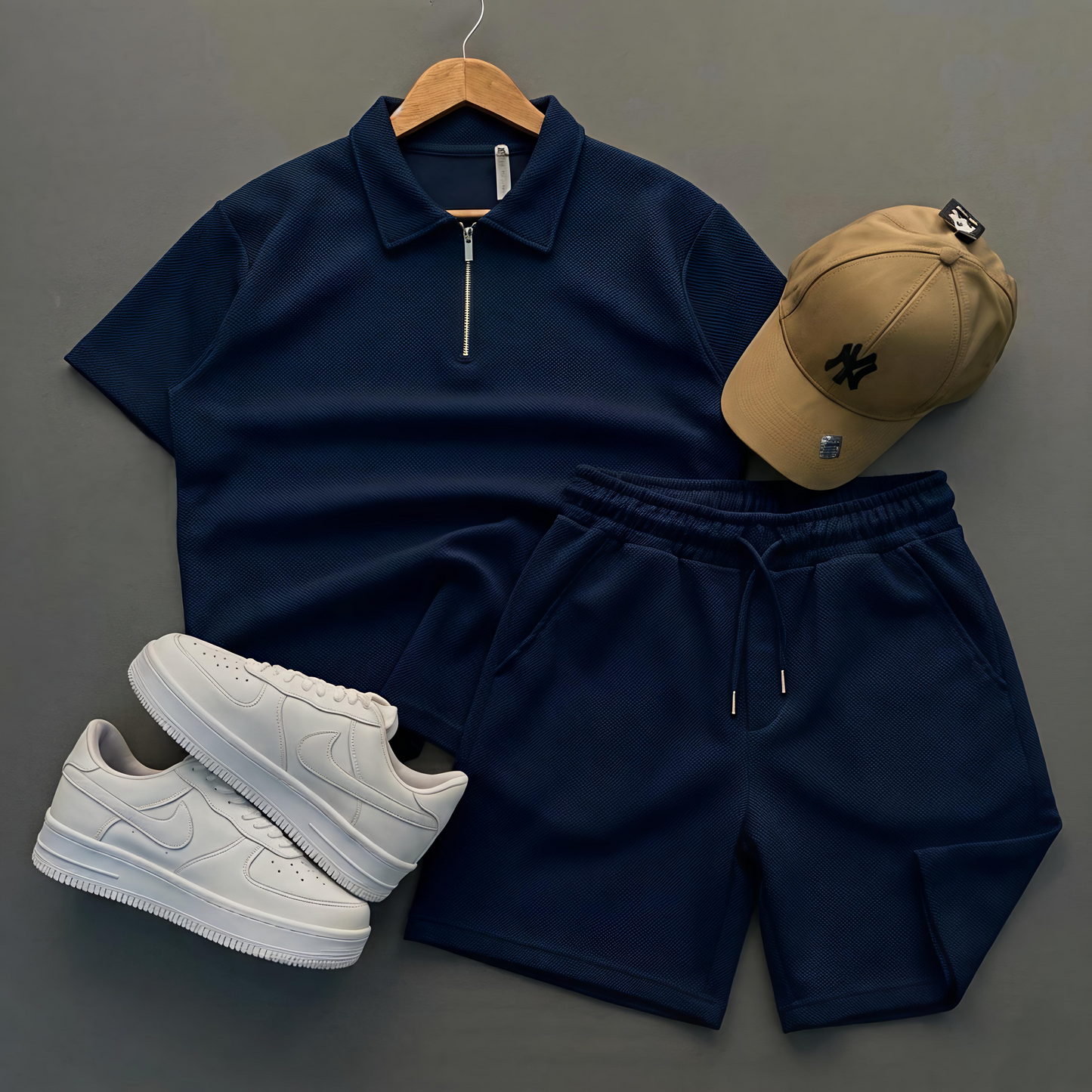 🎯Ensemble Short + T-shirt Half Zipper