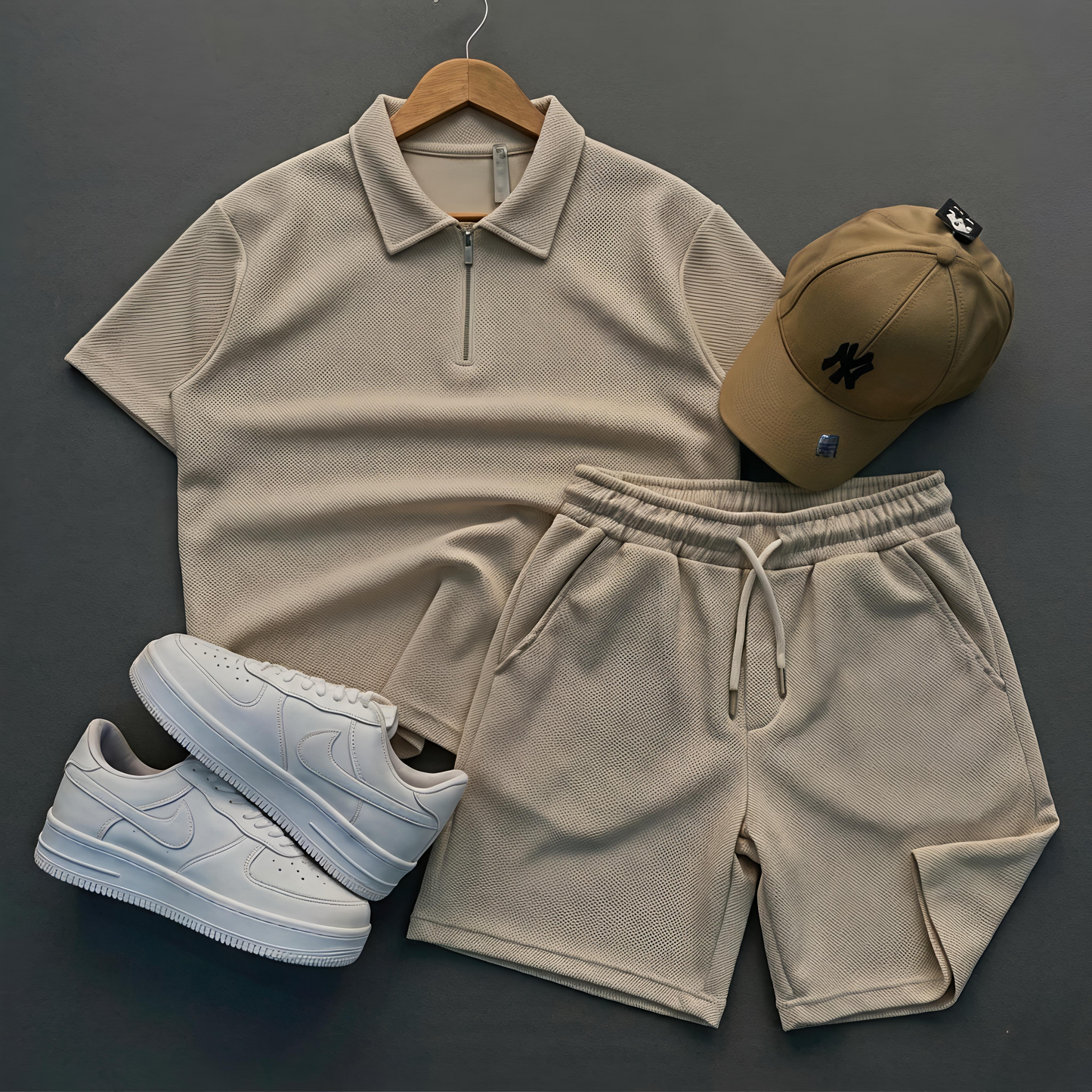 🎯Ensemble Short + T-shirt Half Zipper