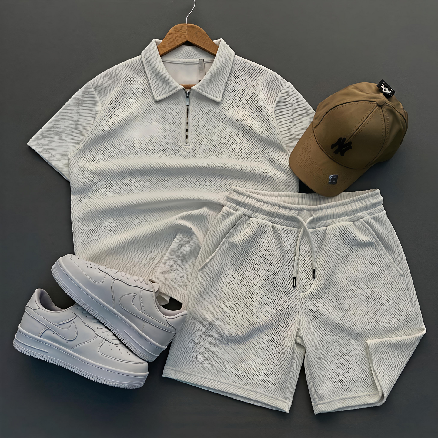 🎯Ensemble Short + T-shirt Half Zipper