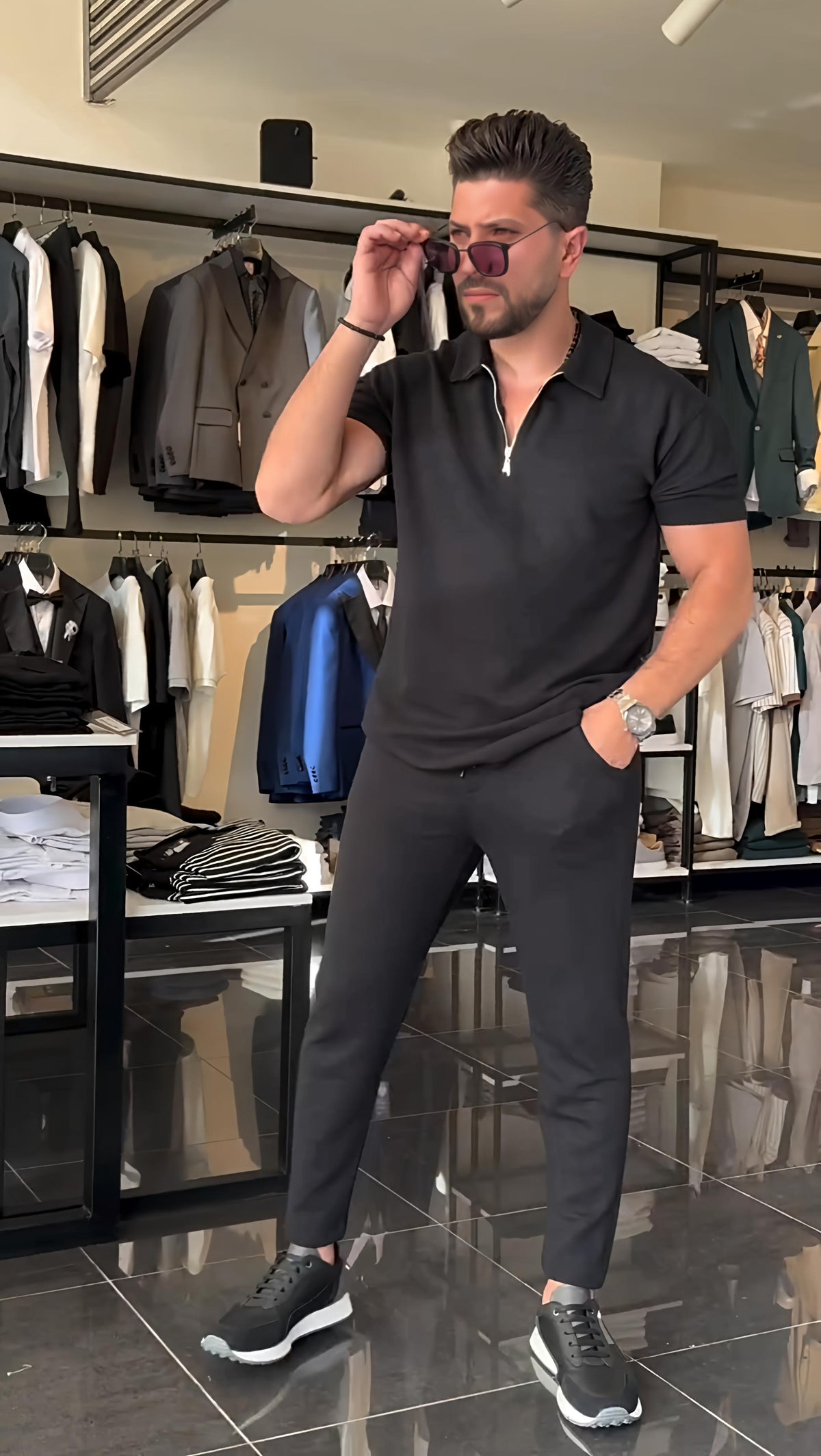 💥Ensemble half zipper (T-shirt +pantalon)
